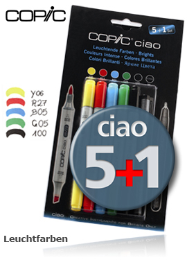 COPIC ciao 5+1 Set - Leuchtende Farben