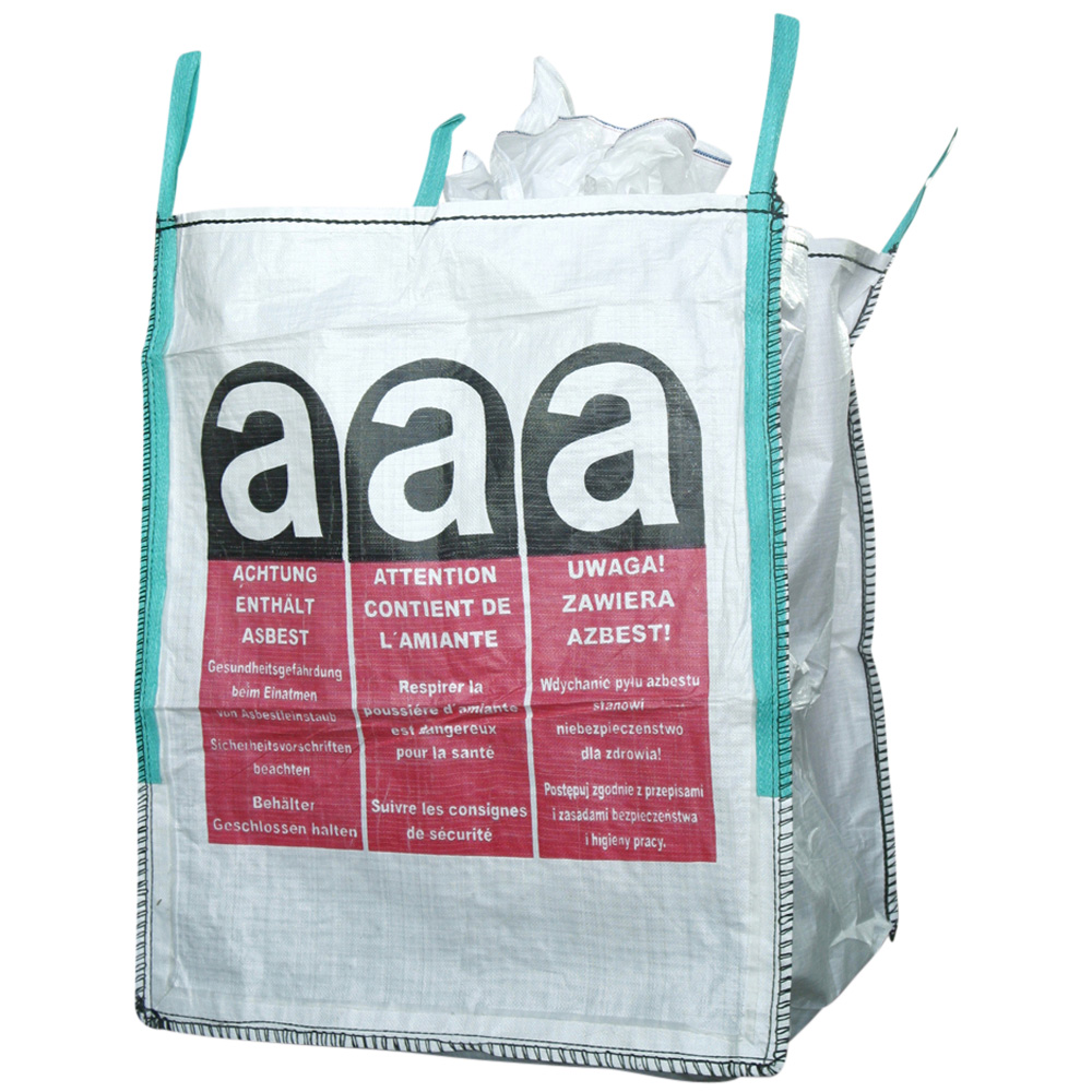 Big Bag Asbest 110 x 110 x 115 cm mit Asbest-Warndruck