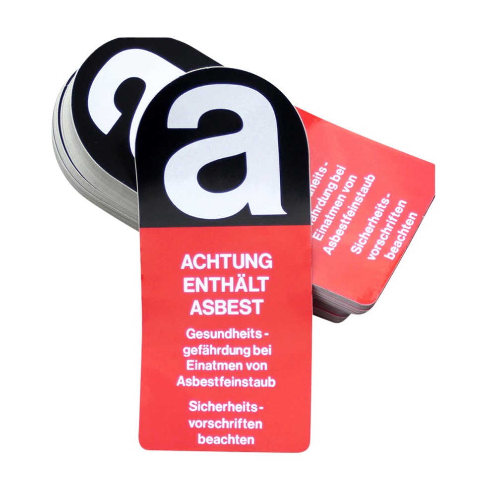 Warnaufkleber Asbest - klein, 100 Stück, 50 x 110 mm