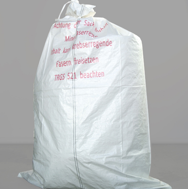 Mineralwollsack, KMF-Gewebesack beschichtet 140 x 220 cm, mit Aufdruck Mineralwolle